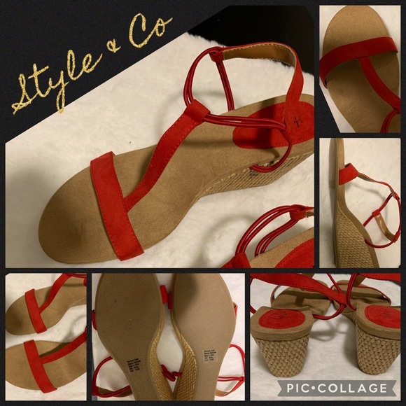 Style & Co. Shoes - Style & Co, Wedge T-Strap Sandals